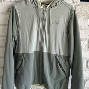 The North Face Gray and Cream Full-Zip Jacket